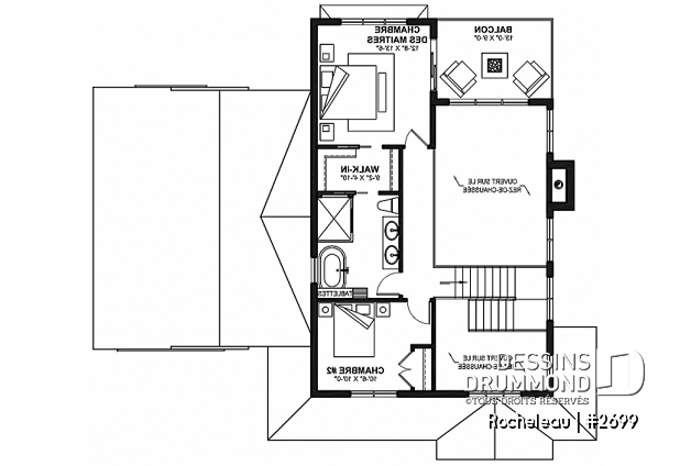 Étage - Maison à étage 2 à 4 chambres, garage, garde-manger, balcon couvert à l'arrière, bureau - Rocheleau