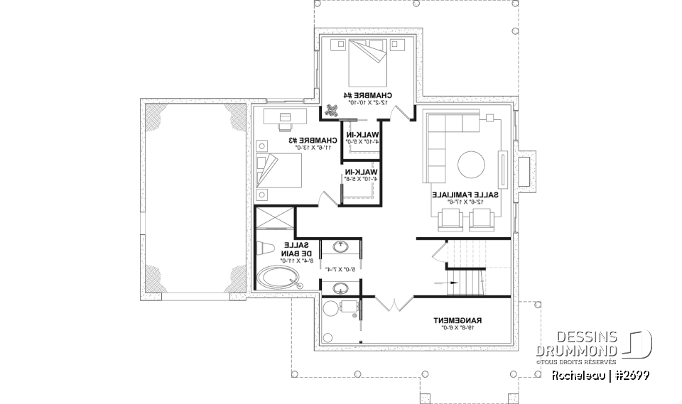 Sous-sol aménagé (Optionel $) - Maison à étage 2 à 4 chambres, garage, garde-manger, terrasse abritée, bureau, sous-sol aménagé optionnel ($) - Rocheleau