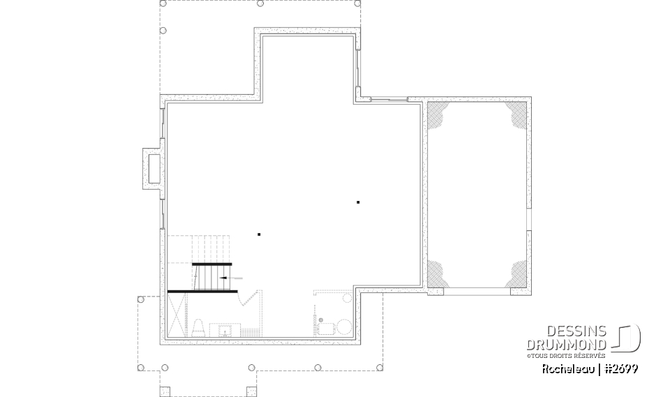 Sous-sol aménageable - Maison à étage 2 à 4 chambres, garage, garde-manger, terrasse abritée, bureau, sous-sol aménagé optionnel ($) - Rocheleau