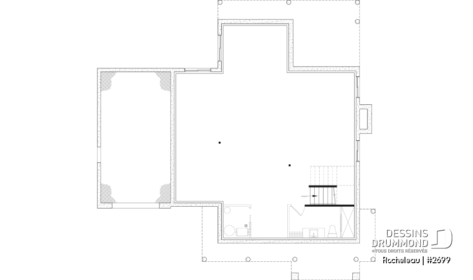 Sous-sol aménageable - Maison à étage 2 à 4 chambres, garage, garde-manger, terrasse abritée, bureau, sous-sol aménagé optionnel ($) - Rocheleau