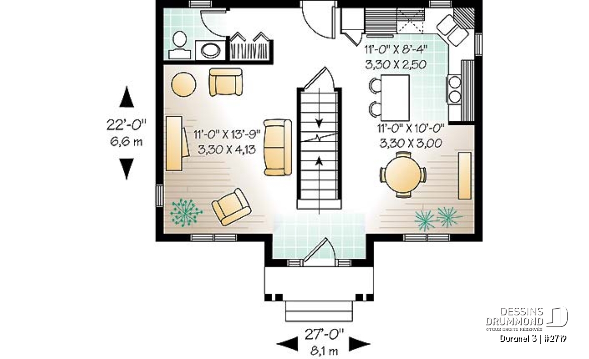 Rez-de-chaussée - Maison à étage économique. Deux chambres avec walk-in, buanderie à l’étage, cuisine avec îlot central. - Duranel 3