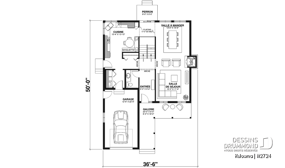 Rez-de-chaussée - Maison pour terrain étroit, garage avec accès par la buanderie, 3 grandes chambres, grand salon avec foyer - Kelowna