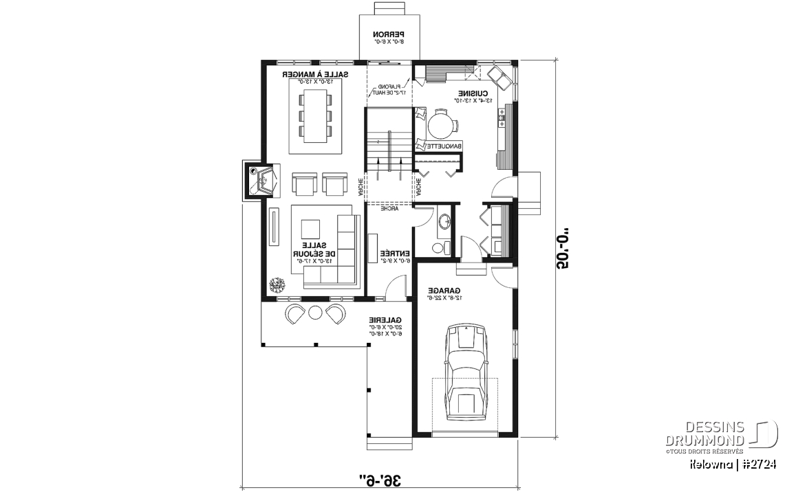 Rez-de-chaussée - Maison pour terrain étroit, garage avec accès par la buanderie, 3 grandes chambres, grand salon avec foyer - Kelowna