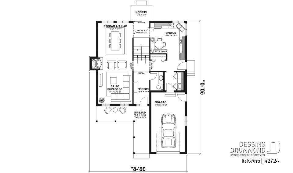 Rez-de-chaussée - Maison pour terrain étroit, garage avec accès par la buanderie, 3 grandes chambres, grand salon avec foyer - Kelowna