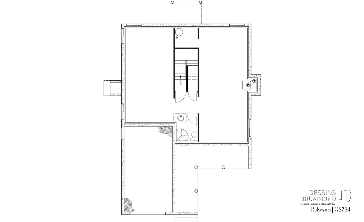 Sous-sol - Maison pour terrain étroit, garage avec accès par la buanderie, 3 grandes chambres, grand salon avec foyer - Kelowna