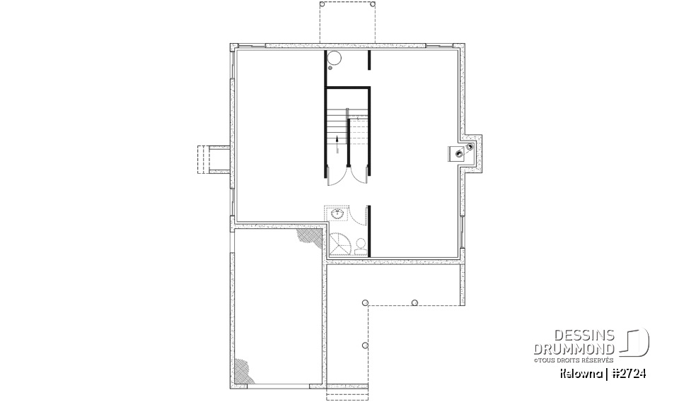 Sous-sol - Maison pour terrain étroit, garage avec accès par la buanderie, 3 grandes chambres, grand salon avec foyer - Kelowna