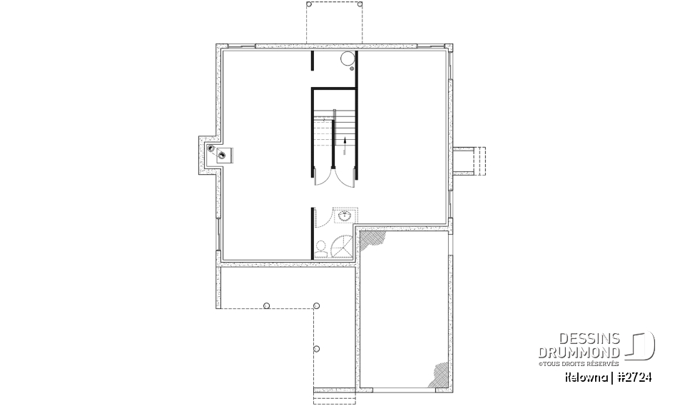 Sous-sol - Maison pour terrain étroit, garage avec accès par la buanderie, 3 grandes chambres, grand salon avec foyer - Kelowna