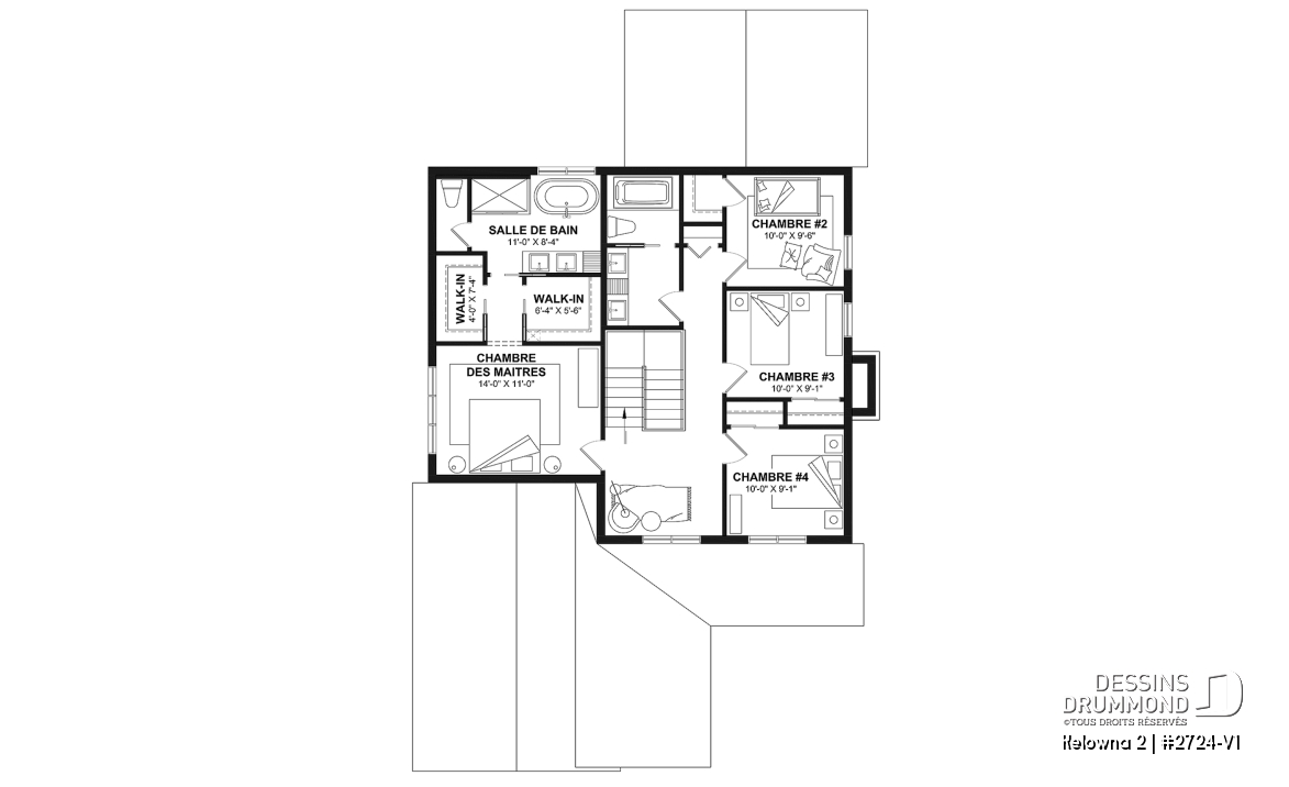 Étage - Modèle de maison champêtre 4 à 5 chambres, garage, bureau, terrasse abritée et belle suite des parents - Kelowna 2