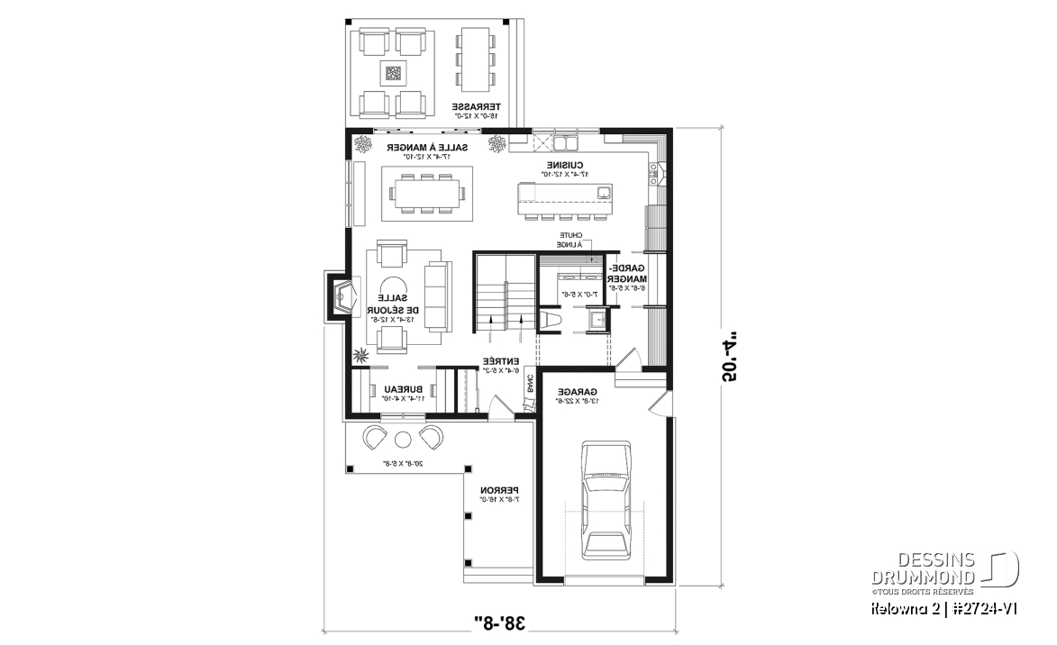 Rez-de-chaussée - Modèle de maison champêtre 4 à 5 chambres, garage, bureau, terrasse abritée et belle suite des parents - Kelowna 2