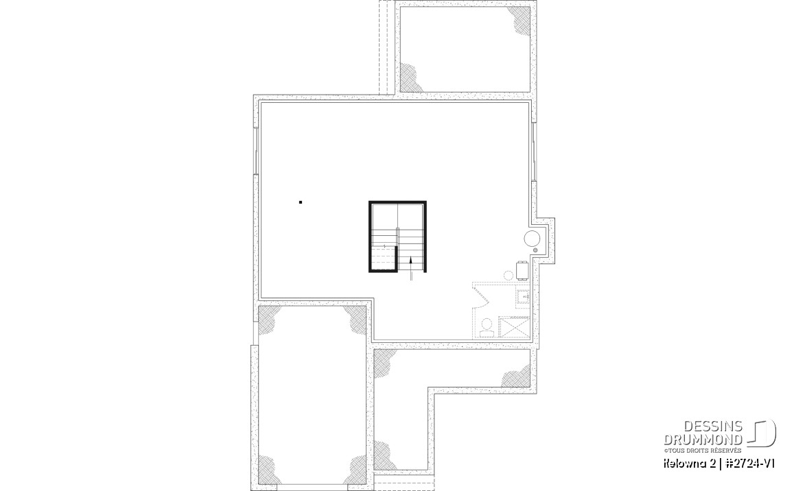 Sous-sol aménageable - Modèle de maison champêtre 4 à 5 chambres, garage, bureau, terrasse abritée et belle suite des parents - Kelowna 2