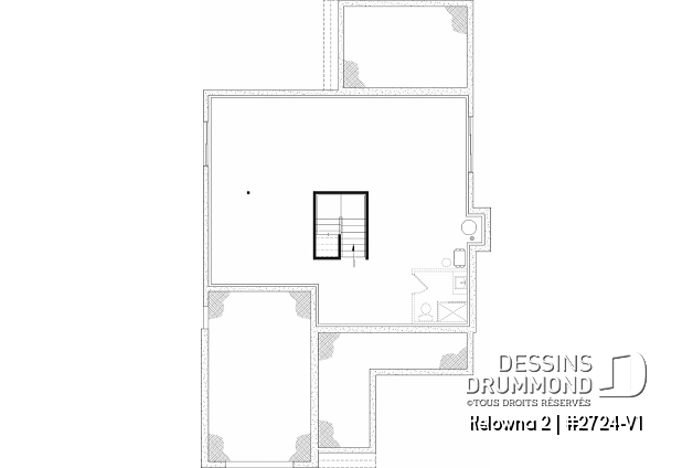 Sous-sol aménageable - Plan de maison champêtre 4 à 5 chambres, garage, bureau, terrasse abritée et belle suite des parents - Kelowna 2
