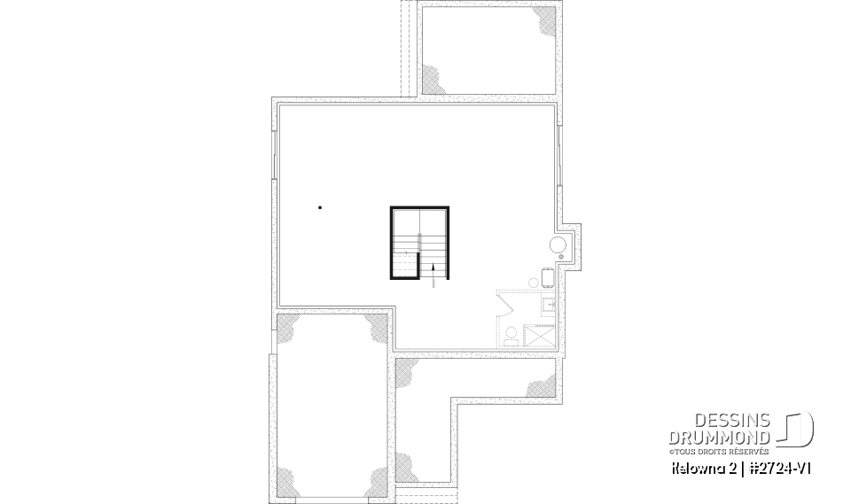 Sous-sol aménageable - Modèle de maison champêtre 4 à 5 chambres, garage, bureau, terrasse abritée et belle suite des parents - Kelowna 2