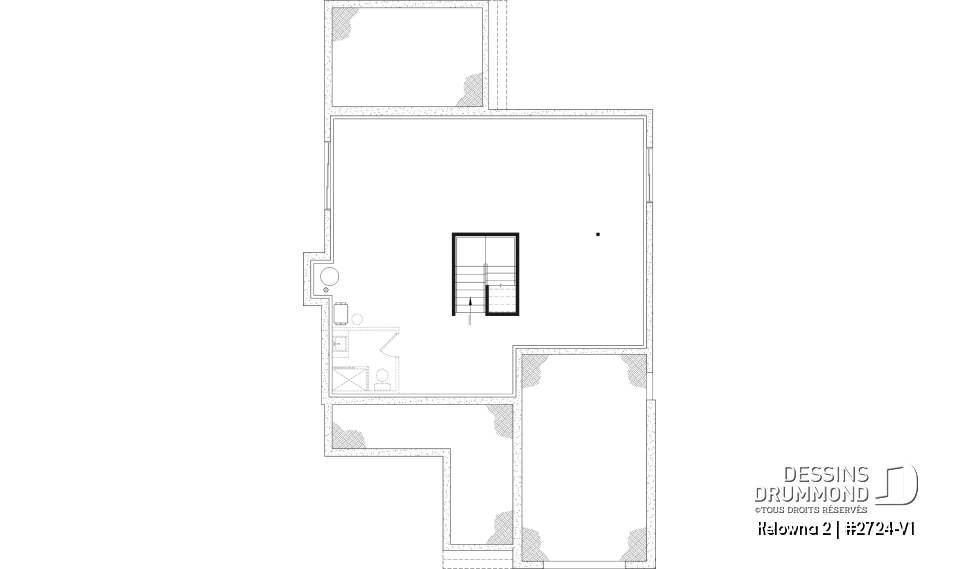 Sous-sol aménageable - Modèle de maison champêtre 4 à 5 chambres, garage, bureau, terrasse abritée et belle suite des parents - Kelowna 2