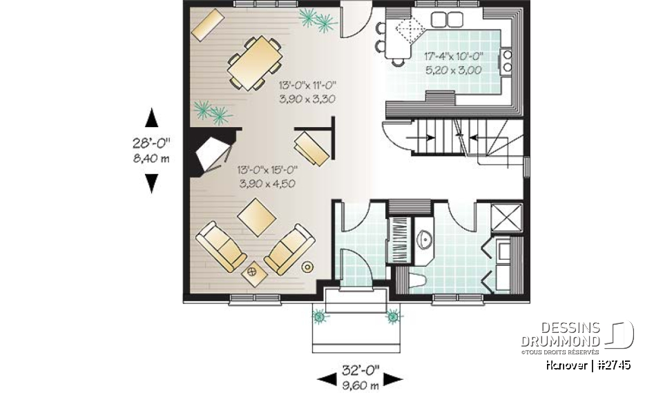 Rez-de-chaussée - Maison style anglais, 4 chambres, vestibule, foyer et salle de lavage au rez-de-chaussée - Hanover