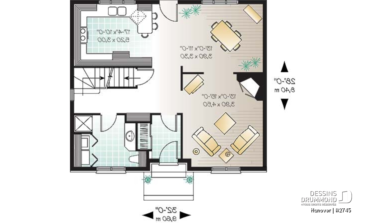 Rez-de-chaussée - Maison style anglais, 4 chambres, vestibule, foyer et salle de lavage au rez-de-chaussée - Hanover