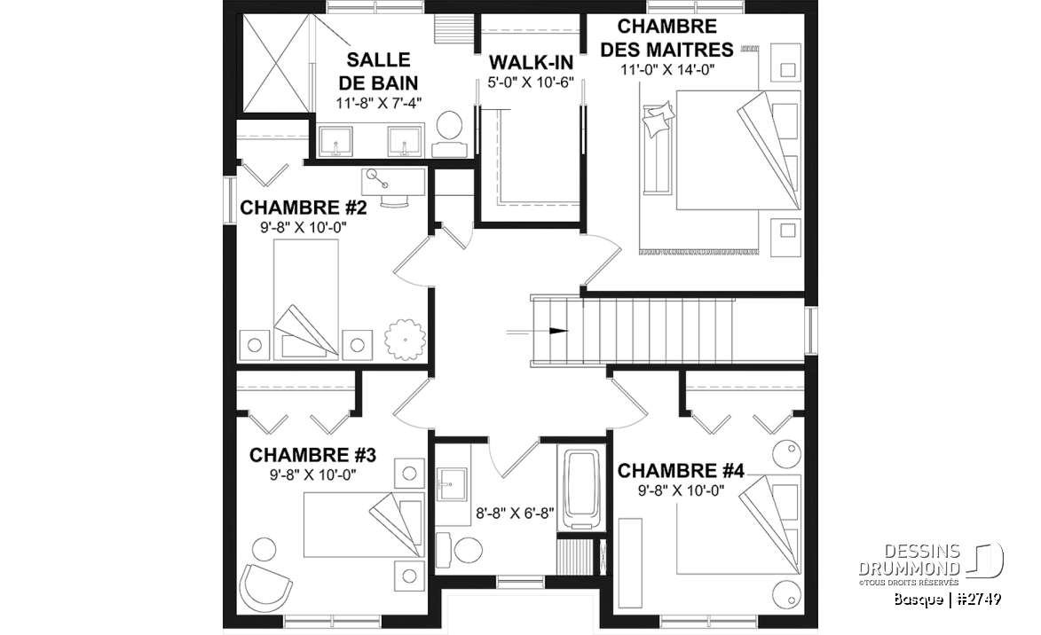Étage - Maison Farmhouse moderne et lumineuse avec foyer au gaz, 4 chambres incluant superbe suite des parents - Basque