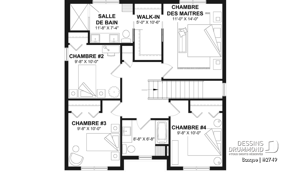 Étage - Maison Farmhouse moderne et lumineuse avec foyer au gaz, 4 chambres incluant superbe suite des parents - Basque