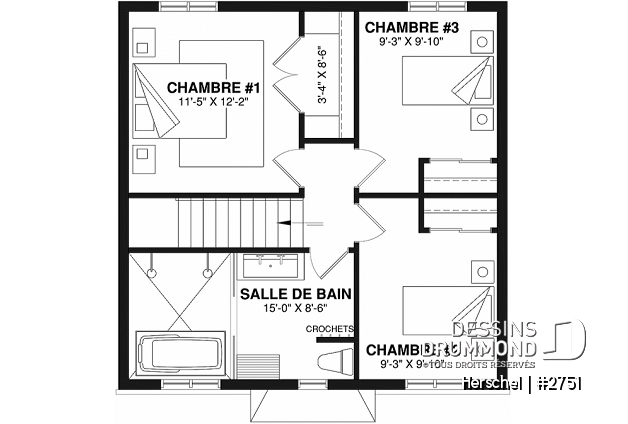 Étage - Cottage de style campagne française, 3 chambres, aire ouverte, superbe salle de bain familiale - Herschel
