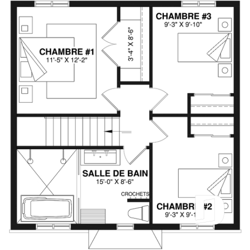Étage - Cottage de style campagne française, 3 chambres, aire ouverte, superbe salle de bain familiale - Herschel