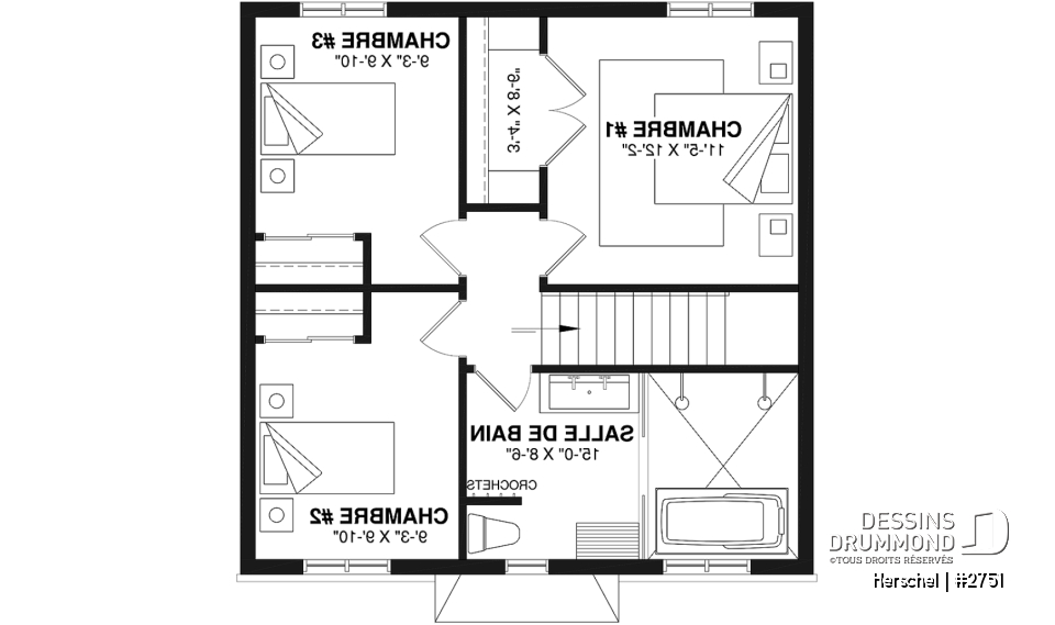 Étage - Cottage de style campagne française, 3 chambres, aire ouverte, superbe salle de bain familiale - Herschel