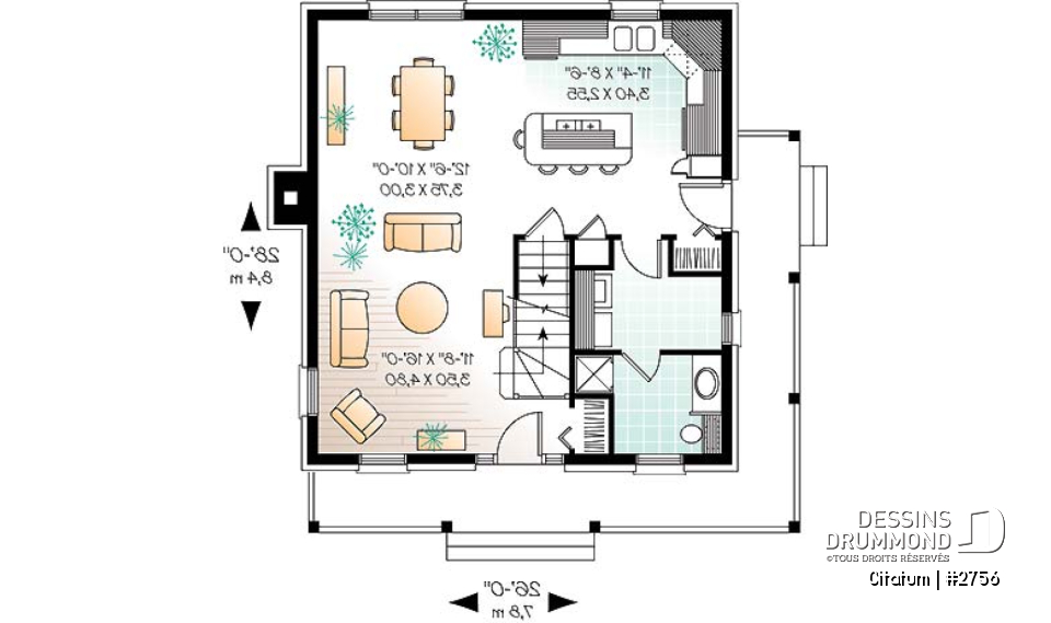 Rez-de-chaussée - Maison à étage de style anglais, grande cuisine avec îlot, aire ouverte, 3 chambres, 2 walk-in, buanderie - Citatum