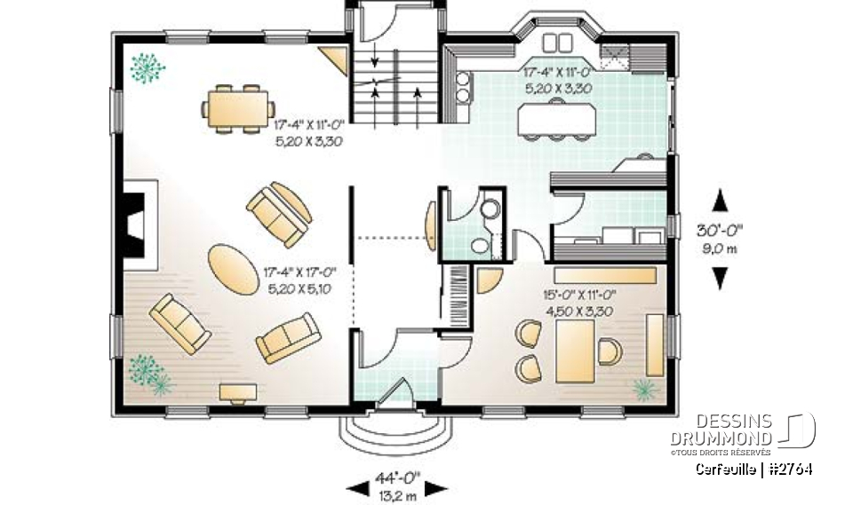 Rez-de-chaussée - Maison au look historique, plafond 9' au r-d-c, 3 chambres, foyers multiples dont un à la suite des maîtres - Cerfeuille