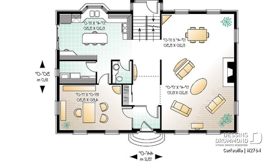 Rez-de-chaussée - Maison au look historique, plafond 9' au r-d-c, 3 chambres, foyers multiples dont un à la suite des maîtres - Cerfeuille