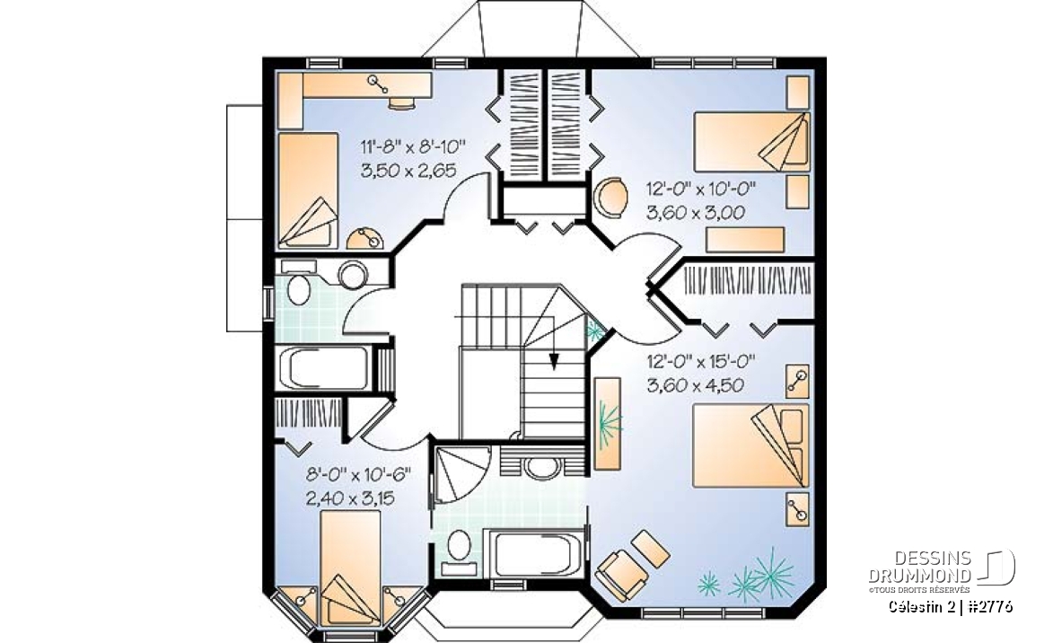 Étage - Maison d'inspiration victorienne offrant 4 chambres, bureau à domicile, 2 salles de bain à l'étage, et plus! - Célestin 2