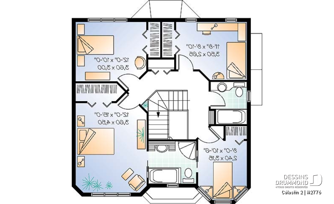 Étage - Maison d'inspiration victorienne offrant 4 chambres, bureau à domicile, 2 salles de bain à l'étage, et plus! - Célestin 2