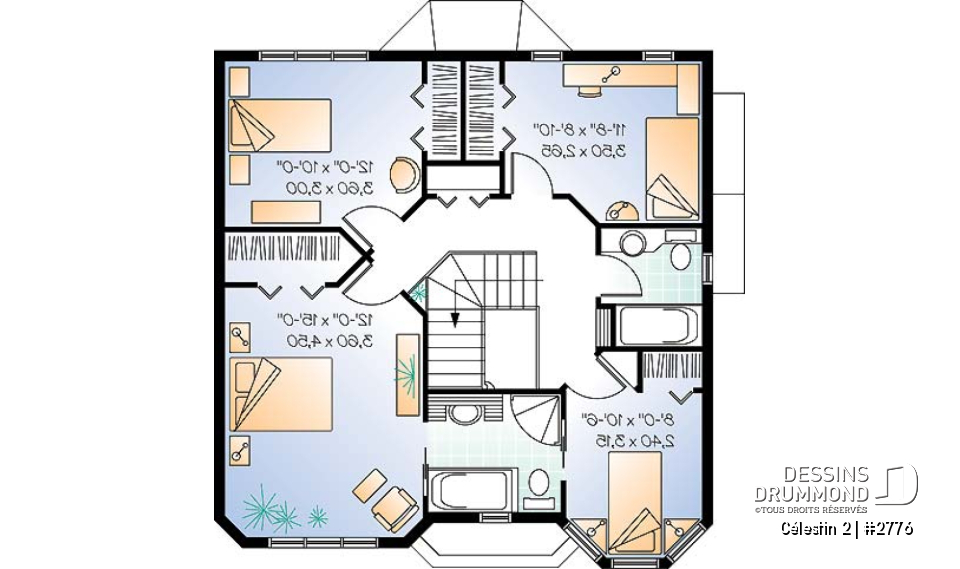 Étage - Maison d'inspiration victorienne offrant 4 chambres, bureau à domicile, 2 salles de bain à l'étage, et plus! - Célestin 2