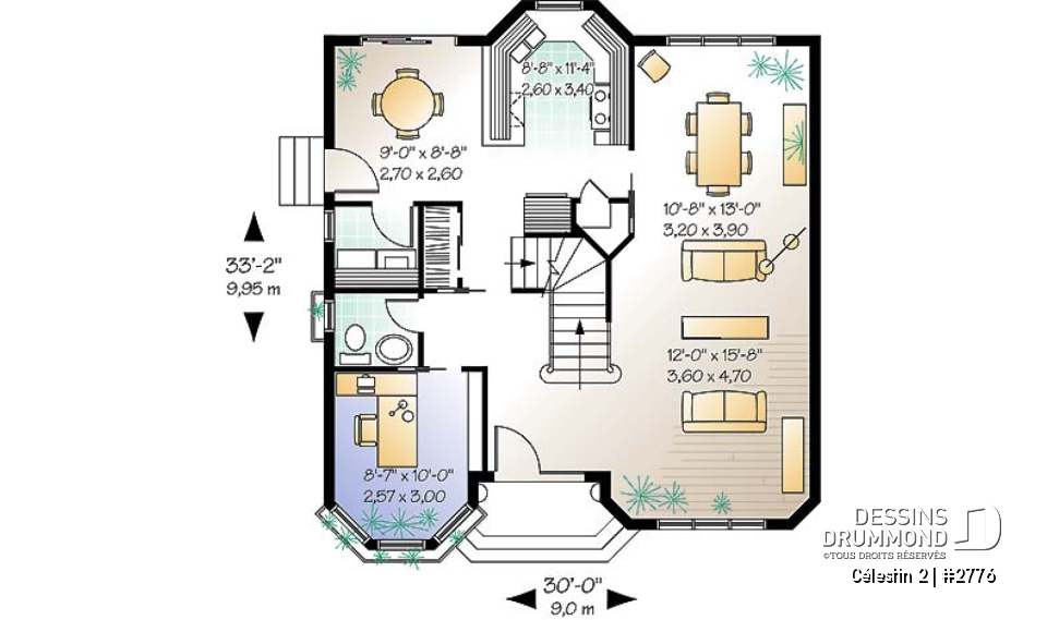 Rez-de-chaussée - Maison d'inspiration victorienne offrant 4 chambres, bureau à domicile, 2 salles de bain à l'étage, et plus! - Célestin 2