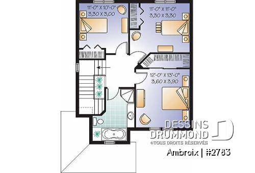 Étage - Plan de cottage abordable offrant 3 grandes chambres,  buanderie au rez-de-chaussée et vestibule fermé - Ambroix