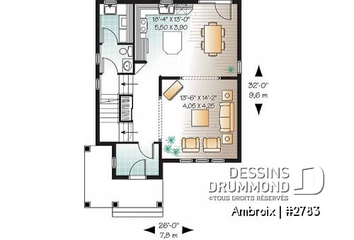 Rez-de-chaussée - Plan de cottage abordable offrant 3 grandes chambres,  buanderie au rez-de-chaussée et vestibule fermé - Ambroix