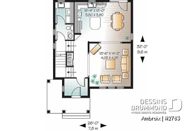 Rez-de-chaussée - Plan de cottage abordable offrant 3 grandes chambres,  buanderie au rez-de-chaussée et vestibule fermé - Ambroix
