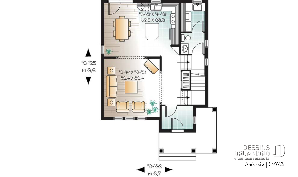 Rez-de-chaussée - Plan de cottage abordable offrant 3 grandes chambres,  buanderie au rez-de-chaussée et vestibule fermé - Ambroix