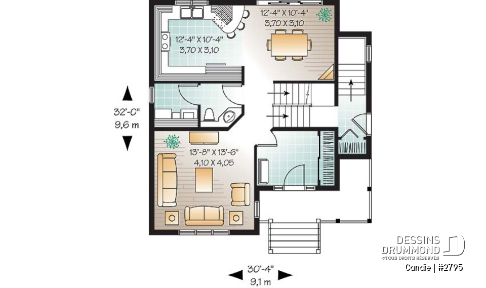 Rez-de-chaussée - Plan de maison abordable de 3 chambres, cuisine de bon format, grande salle familiale, buanderie au premier - Candie