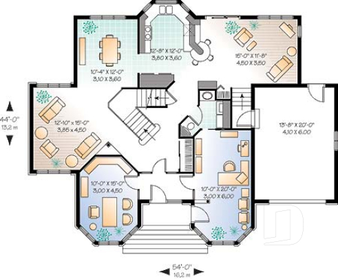 Rez-de-chaussée - Plan de maison classique, 3+ chambres, plafond 9' au rdc, balcon à la suite des maîtres, garage - Gironde