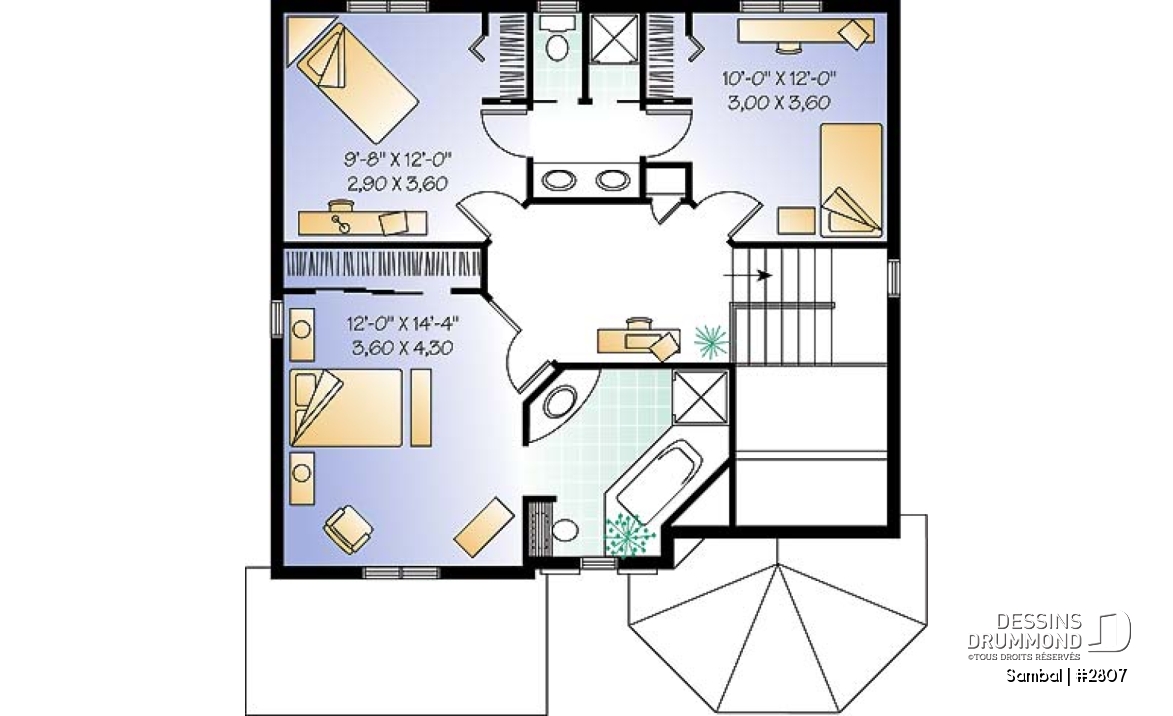 Étage - Maison d'influence victorienne avec garage, vestibule à l'entrée, suite des parents à l'étage - Sambal