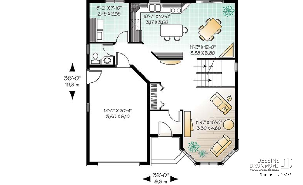 Rez-de-chaussée - Maison d'influence victorienne avec garage, vestibule à l'entrée, suite des parents à l'étage - Sambal