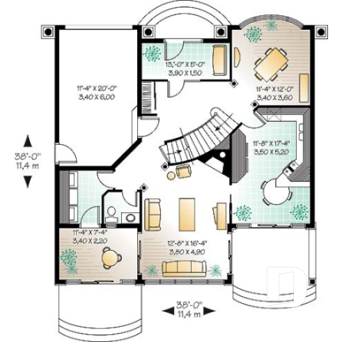 Rez-de-chaussée - Modèle méditerranéen, vue panoramique, 4 chambres, atrium, plafond 9' - La Jolla