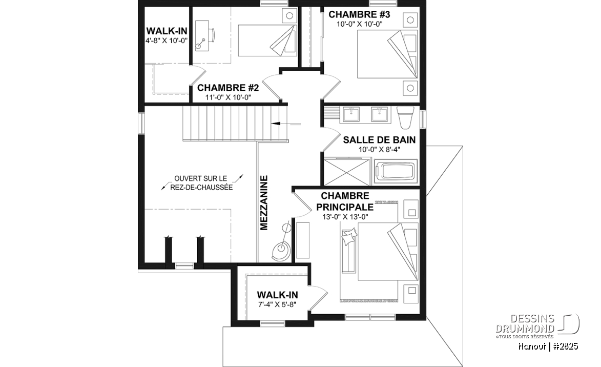 Étage - Maison nordique moderne avec plafond cathédrale, grande mezzanine et lumière naturelle abondante - Hanout