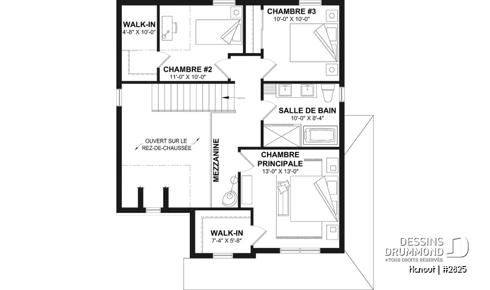 Étage - Maison nordique moderne avec plafond cathédrale, grande mezzanine et lumière naturelle abondante - Hanout