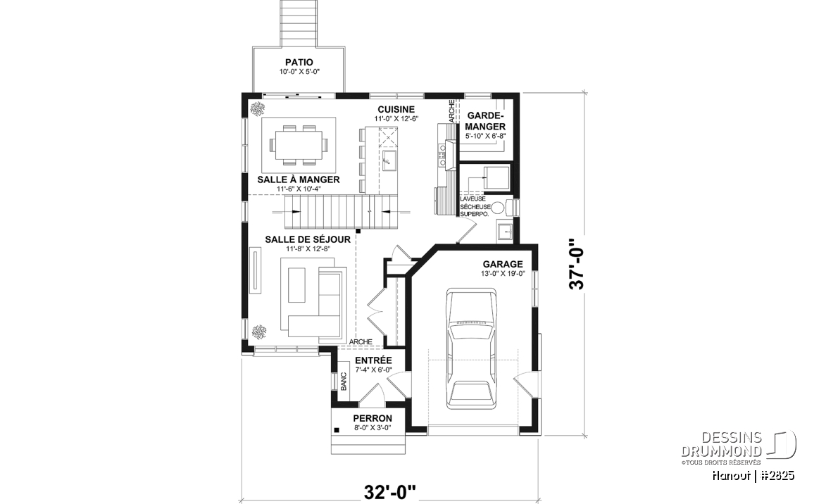 Rez-de-chaussée - Maison nordique moderne avec plafond cathédrale, grande mezzanine et lumière naturelle abondante - Hanout