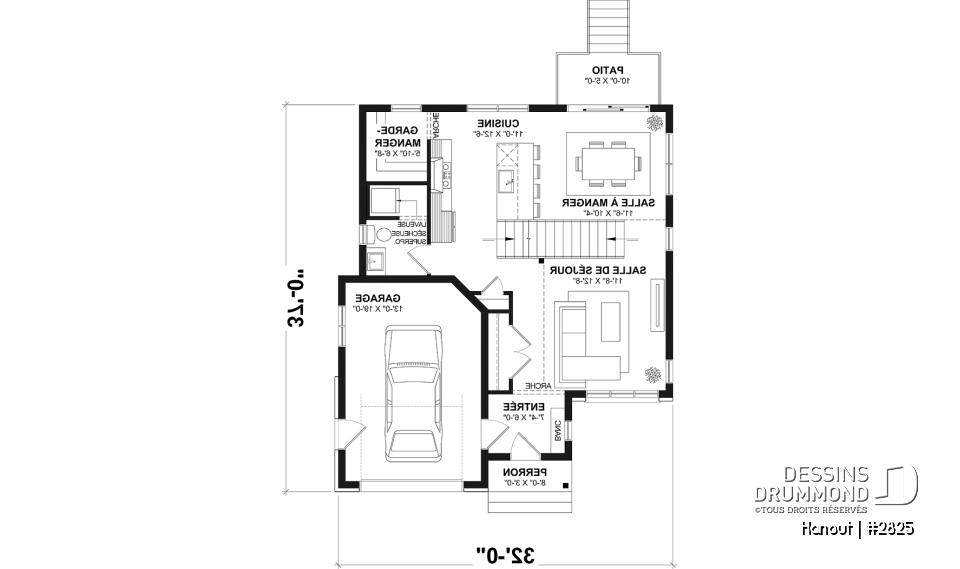 Rez-de-chaussée - Maison nordique moderne avec plafond cathédrale, grande mezzanine et lumière naturelle abondante - Hanout