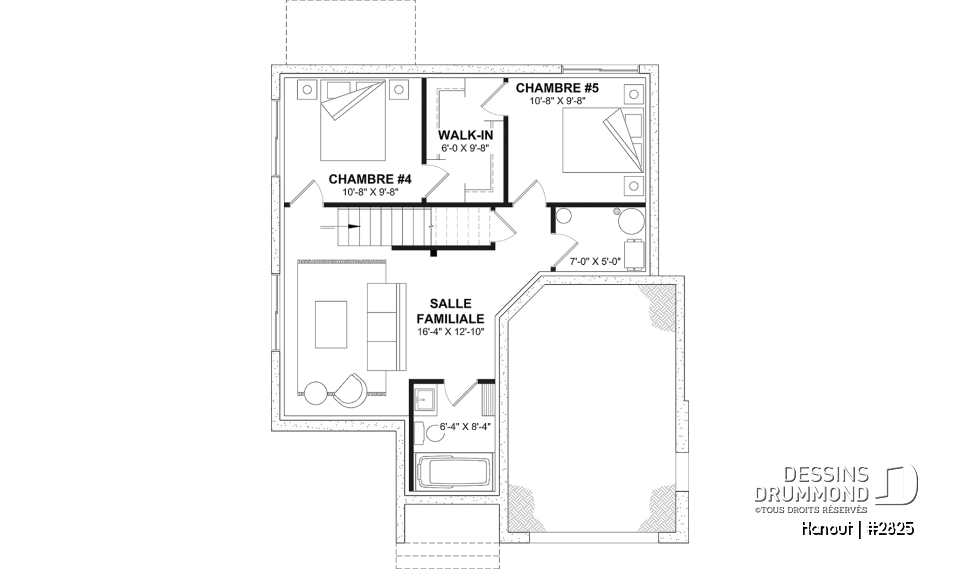 Sous-sol aménagé (Optionel $) - Maison nordique moderne avec plafond cathédrale, grande mezzanine et lumière naturelle abondante - Hanout