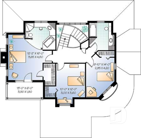 Étage - Salle familiale avec foyer, bureau à domicile, grande cuisine, terrasse - Canne