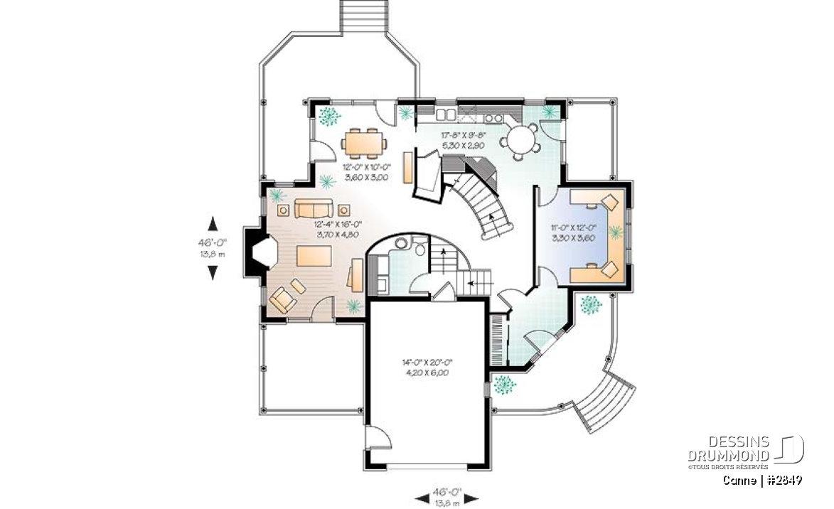 Rez-de-chaussée - Salle familiale avec foyer, bureau à domicile, grande cuisine, terrasse - Canne