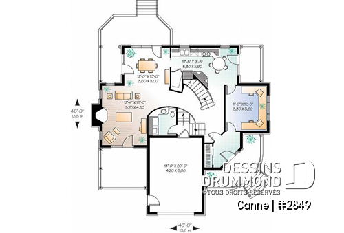 Rez-de-chaussée - Salle familiale avec foyer, bureau à domicile, grande cuisine, terrasse - Canne