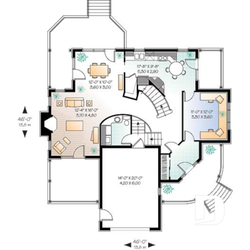 Rez-de-chaussée - Salle familiale avec foyer, bureau à domicile, grande cuisine, terrasse - Canne