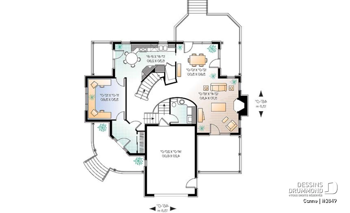 Rez-de-chaussée - Salle familiale avec foyer, bureau à domicile, grande cuisine, terrasse - Canne